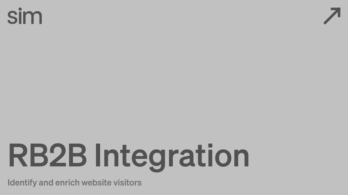 RB2B integration for AI agents | Sim