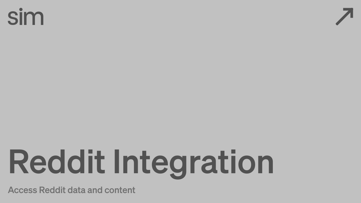 Reddit Integration | Sim