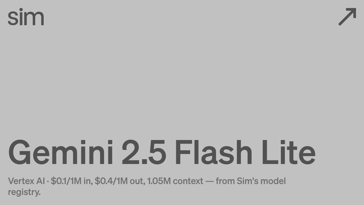 Gemini 2.5 Flash Lite Pricing, Context Window, and Features | Sim